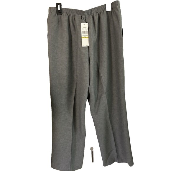 Alfred Dunner Pants - Alfred Dunner  Slacks Womens  Gray Pull On Tweed Look Size 14 NWT